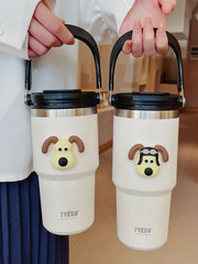 2F保溫杯大容量帶吸管女水杯冰霸夏季ins風咖啡杯便攜隨行保冷杯