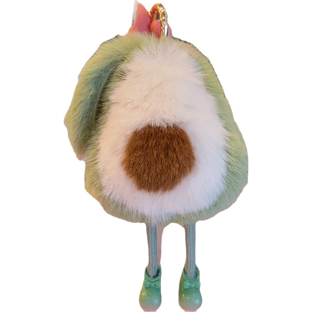 Venta al por mayor imitación de piel de visón aguacate coche llavero colgante de piel de imitación colgante de las mujeres colgante par colgante