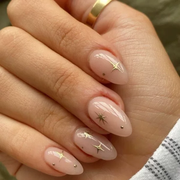 Starburst Sparkling Diamond European and American Wearable Nails Simple Short Almond Manicure Fake Nails Wholesale Fake Nails