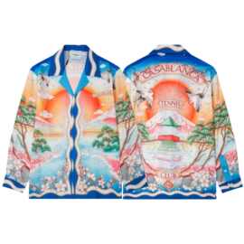 2025卡萨布兰卡Casablanca长袖数码喷印 男士花式衬衫时尚长袖T恤