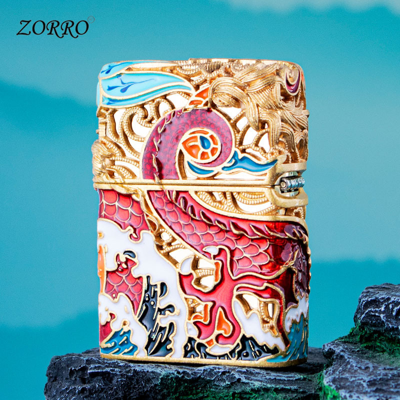 Zorro Longxing Tianxia ライター灯油金属防風発光エナメルハイエンド鎧ギフト男性用ドロップシッピング|undefined
