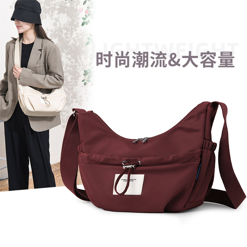 捷朗仕手袋厂家2025新款饺子包大容量多隔层单肩斜跨女包跨境出口