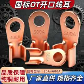 国标紫铜压接线耳DT10 16 25 35 50平方镀锡铜电线接线端子铜鼻子