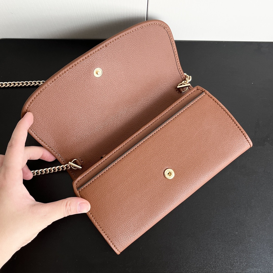 2024 New Cowhide Texture Wallet For Women, Lon Genuine Leather Clutch Ba, Fashionable Versatile Ladies' Chain Small_voghion.com