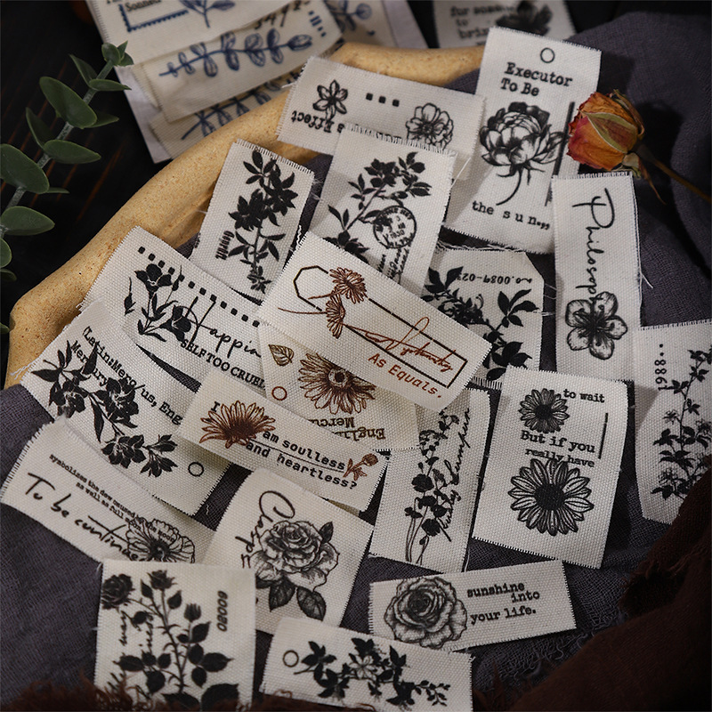 番茄酱少女植物主题布艺素材 植物学印记 复古手绘手账装饰素材纸