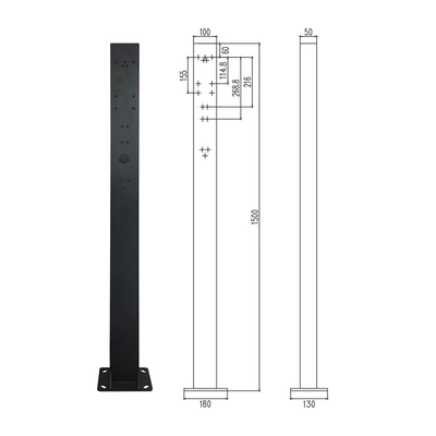 Elektrikli avtomobil şarj stansiyaları – Commercial Projects, with 7-Port Ac Charging Stations - 15m-column