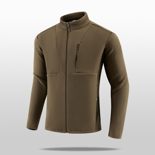 Outdoor Stand-Up Collar Fleece Jacket for Men in Autumn and Winter, Warm Inner Top, Sports and Leisure Cardigan, Stand-Up Collar Jacket, Thousand-Grain Fleece