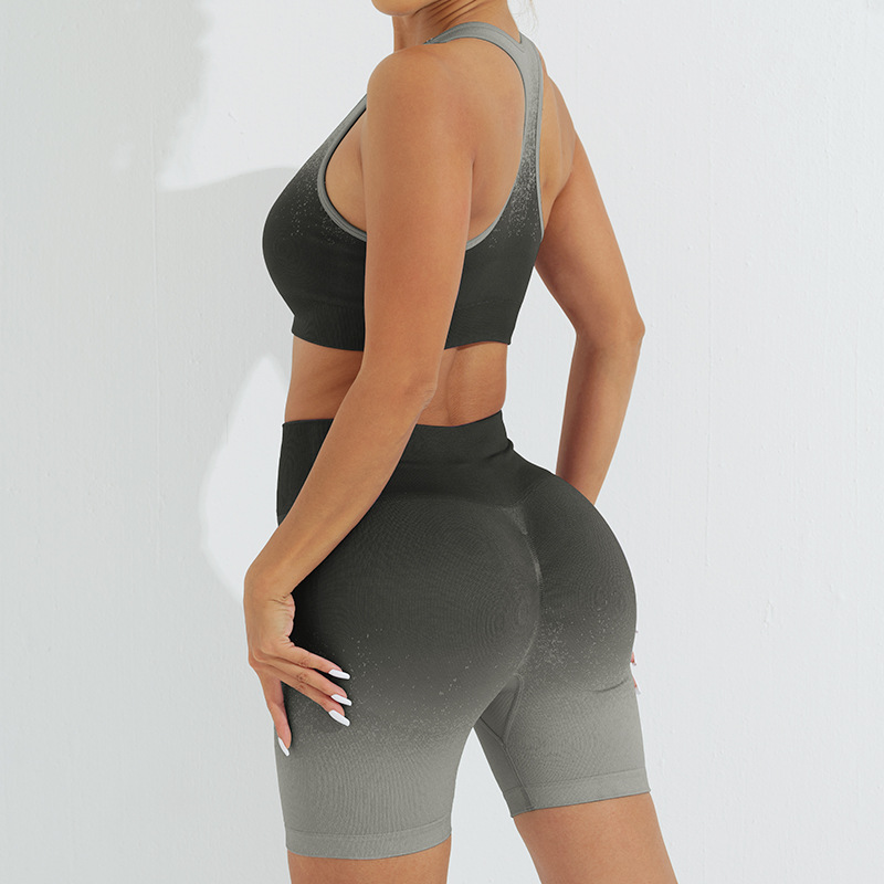 Fitness Sport Style Gradient Color Nylon Round Neck Tracksuit display picture 4
