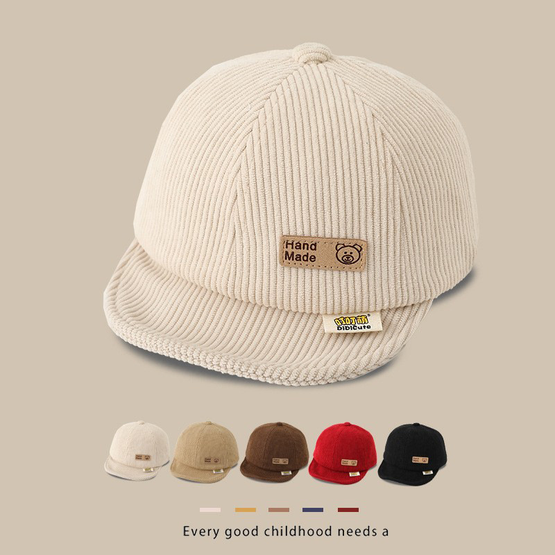 Sombrero de bebé otoño y invierno ajustable para niños y niñas adorable gorra de béisbol de invierno gorra de borde suave