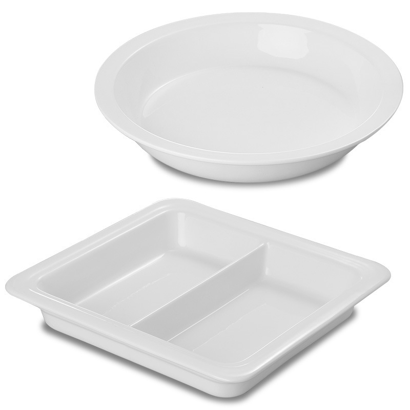 通用のセルフサービスの食事炉の陶磁器の皿の布菲炉の電気加熱は陶磁器のたらいの円形の四角形の朝食炉の保温炉を厚くします。|undefined