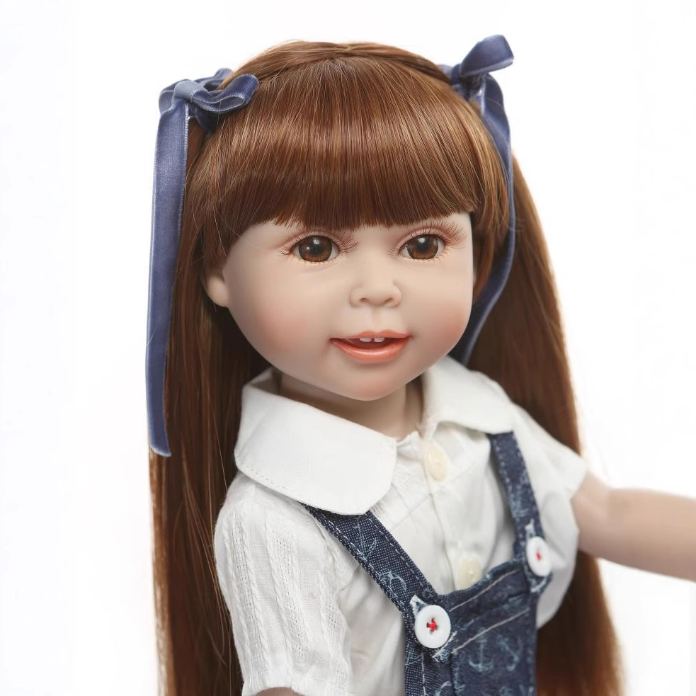 NPK lindo pelo largo princesa completa muñeca de goma niños Playmate casa juego juguete
