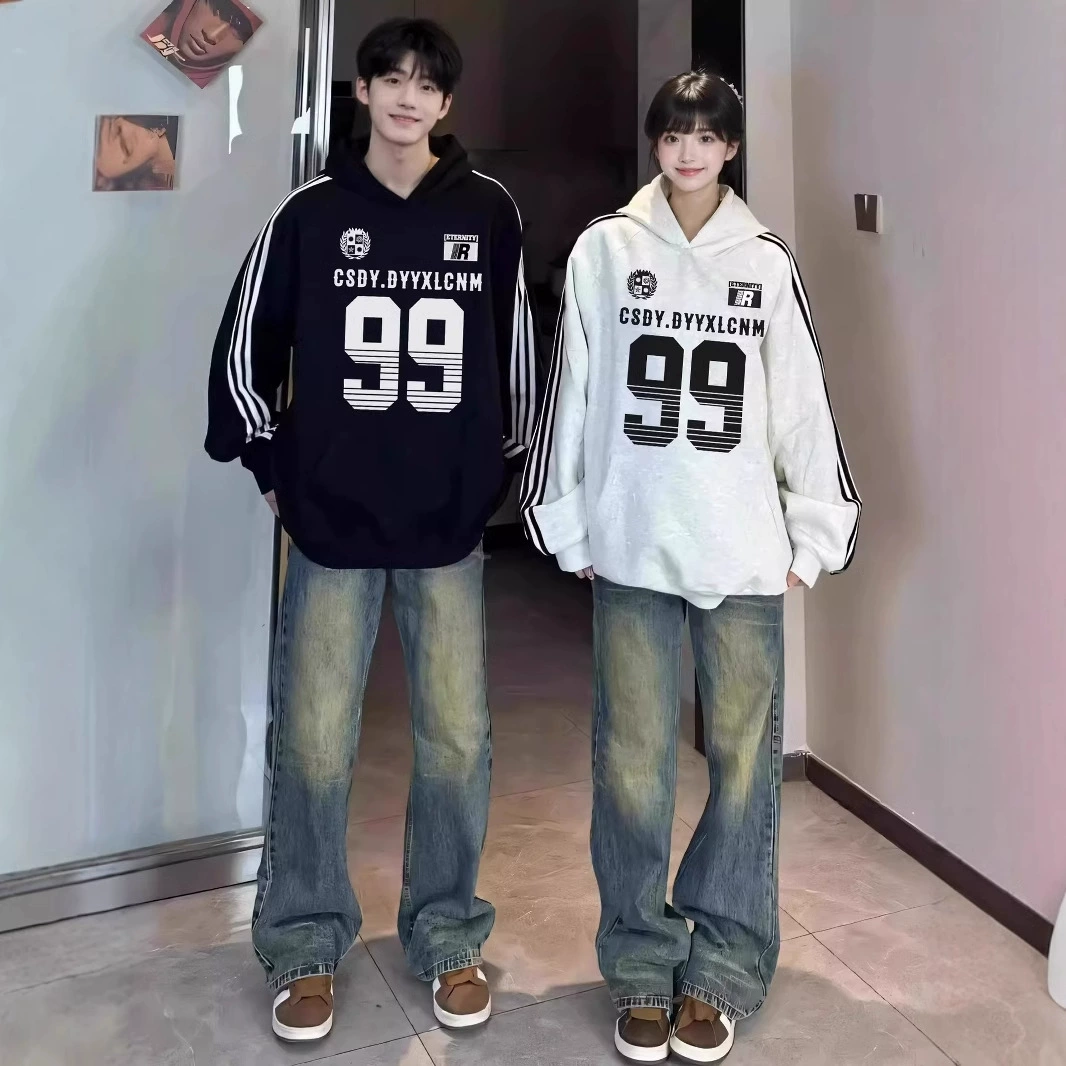 Американский прилив пара наряд 2024 новый осенний свитер с капюшоном с уникальным чувством высокого класса