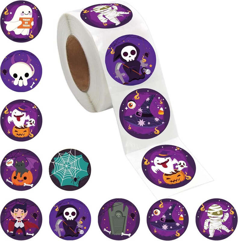500 ハロウィンホリデーお祝いスカル粘着ステッカーラベルシールステッカー|undefined