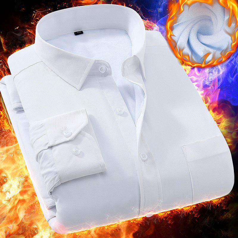 New Thickened fleece-lined Warm Shirt Men's Long-sleeved Striped Double-layer Men's Shirt Business Warm fleece-lined Tooling New Thickened fleece-lined Warm Shirt Men's Long-sleeved Striped Double-layer Men's Shirt Business Warm fleece-lined Tooling