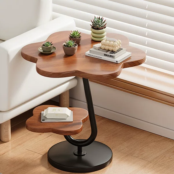 Coffee Table, Small Table, Movable Sofa Side Table, Minimalist Round Table for Living Room, Bedside Table, Side Table, Storage Z-Shelf, Balcony Tea Table