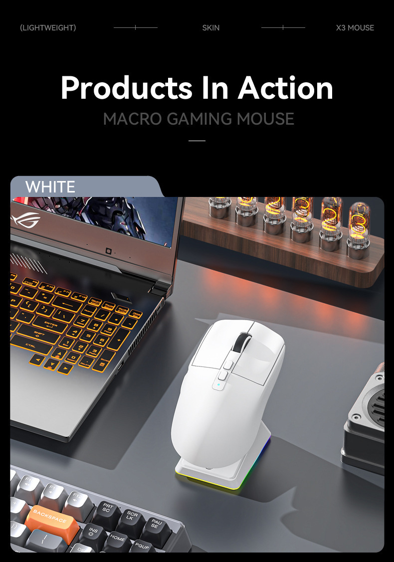 Attack Shark X6 Lightweight Wireless Gaming Mouse With Rgb Base_voghion.com