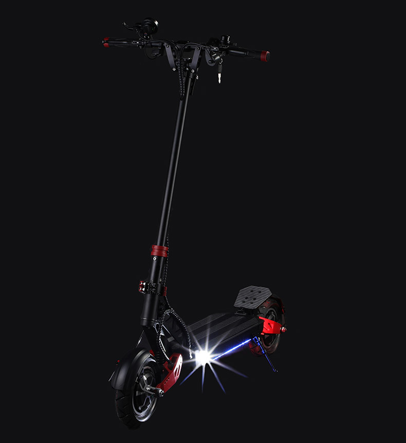 Runtu 10inch Dual-Drive Off-Road Electric Scooter Foldable Mobility Scooter for Adults and Youth Suitable for Commuting to Work
