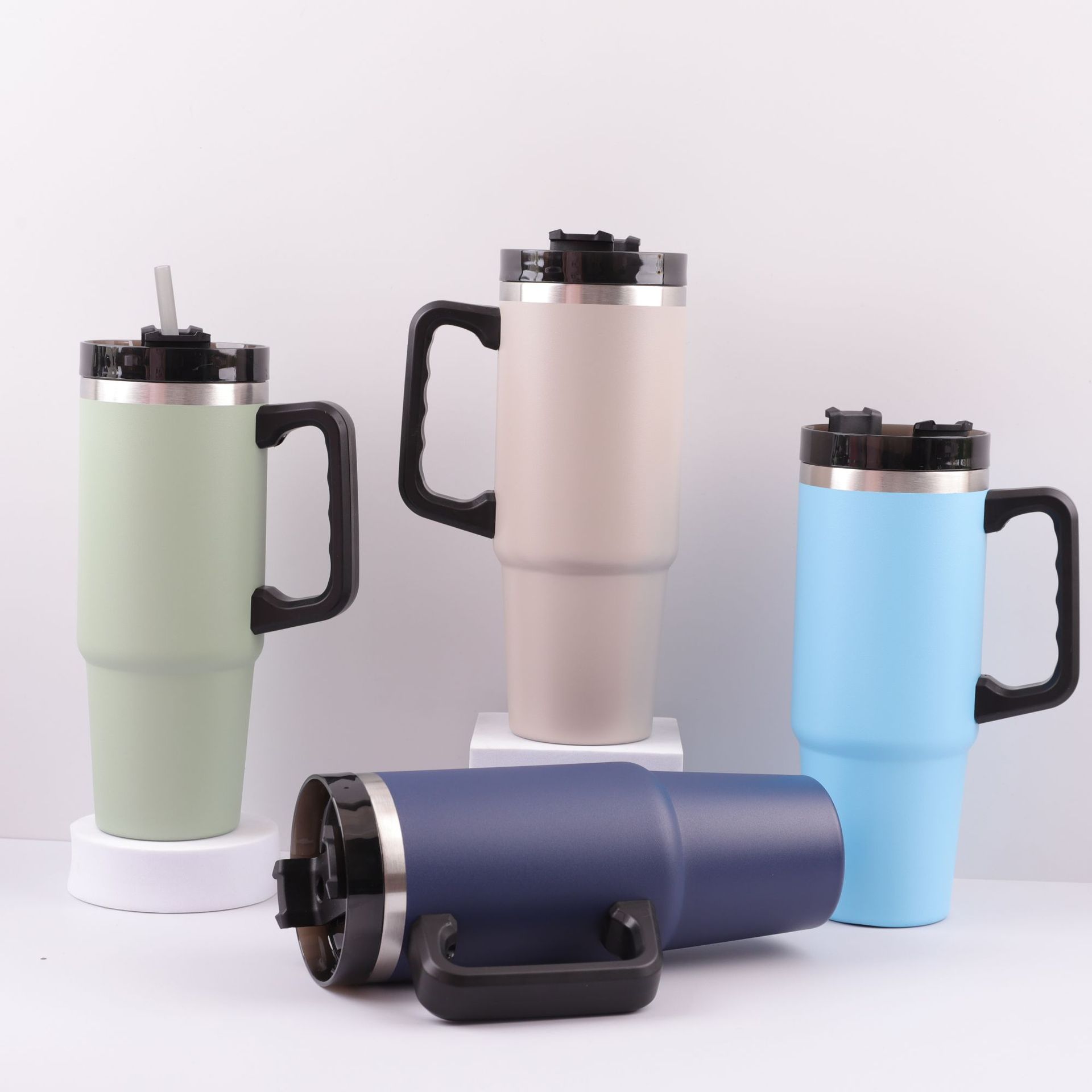 Transfronterizos 30oz mango taza de automóvil de acero inoxidable taza de aislamiento de alta capacidad taza de automóvil portátil al aire libre