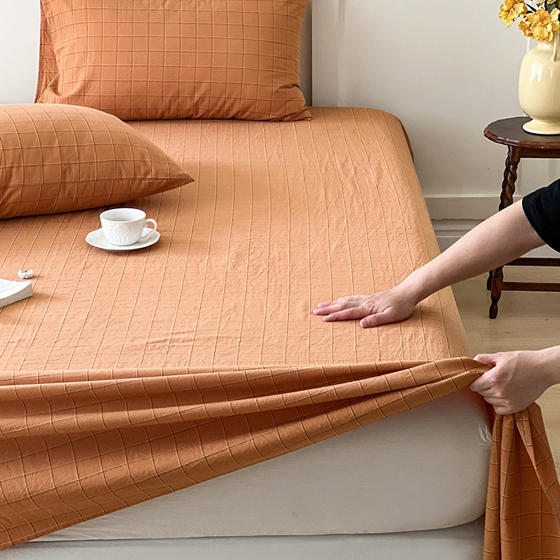 Nueva sábana de algodón puro sábana de algodón funda de cama de una pieza protectora de colchón cama de dormitorio antideslizante juego de tres piezas 1,5 metros