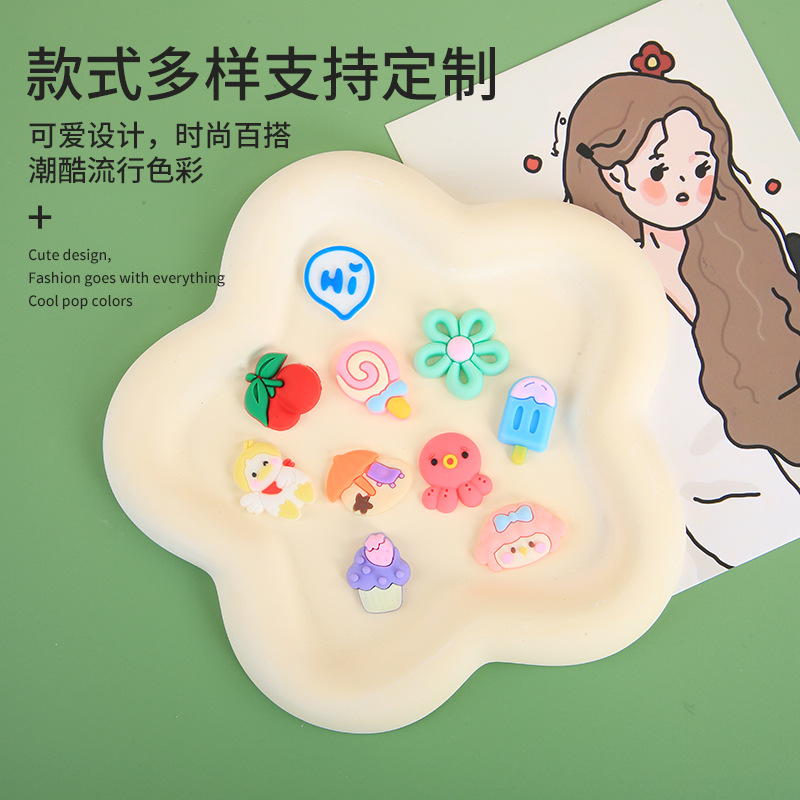 Dibujos animados lindo pegatinas tridimensionales traje DIY accesorios de resina taza de agua pegatinas sin costura caja del teléfono del refrigerador agujero zapatos hebilla