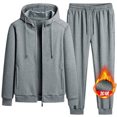 冬の純綿と帽子のセットの男性の運動とベルベットの厚いレジャー運動の純綿とベルベットの男性のセット