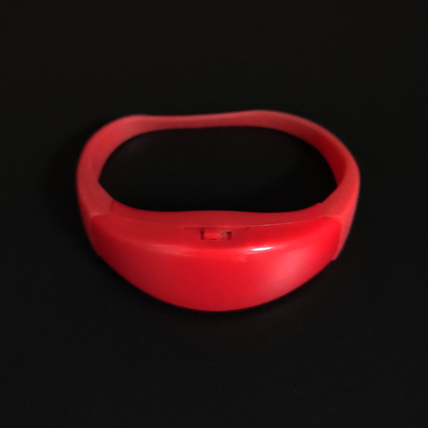 LED声控发光硅胶手环 户外运动夜跑闪光手环 酒吧气氛助威道具