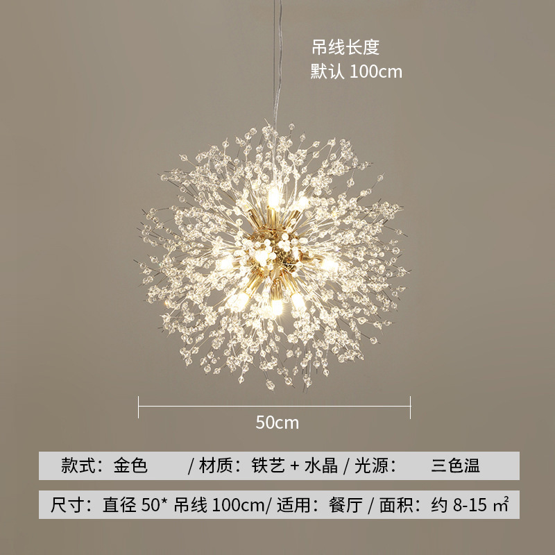 Lámpara de Araña de Diente de León, Moderna y Minimalista, para Dormitorio, Comedor, Tienda de Ropa, Lámpara de Cristal, Iluminación de Moda en Internet