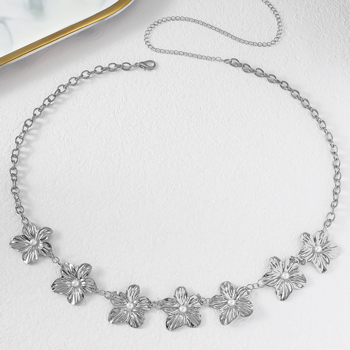 Lady Floral Metal Women's Chain Belts display picture 7