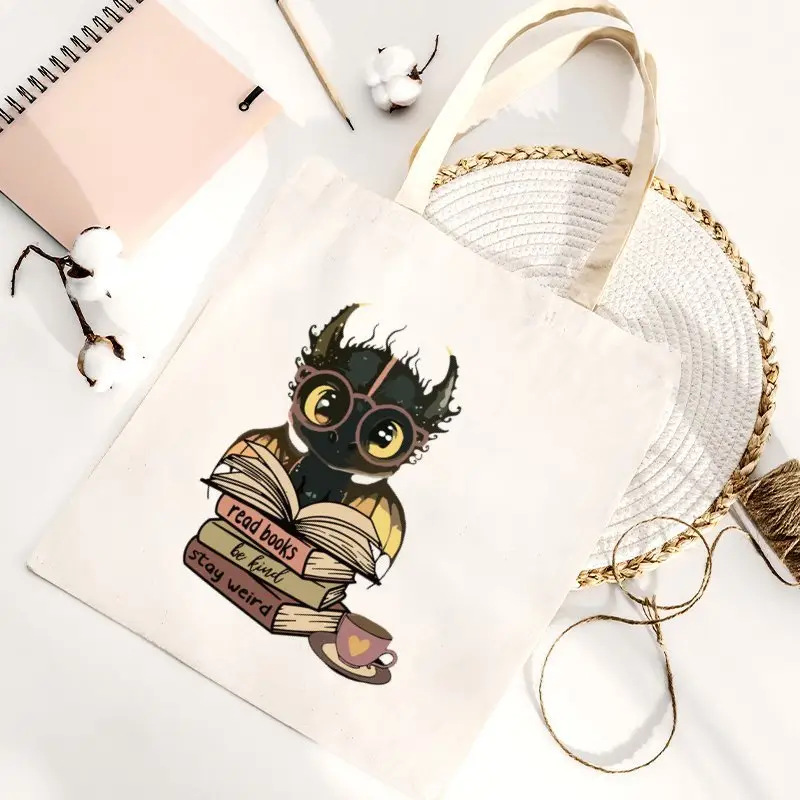 in stock Wholesale Ins Student Large Capacity Shoulder Bag Printed Tote Bag Printable Logo Tote Bag Convenience Bag