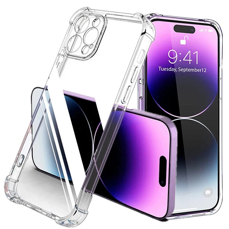 Suitable for Iphone16 Mobile Phone Case 17Promax Transparent Anti-Fall Airbag Apple 15 Silicone 12 Soft Cover Thickened 11 Suitable for Iphone16 Mobile Phone Case 17Promax Transparent Anti-Fall Airbag Apple 15 Silicone 12 Soft Cover Thickened 11