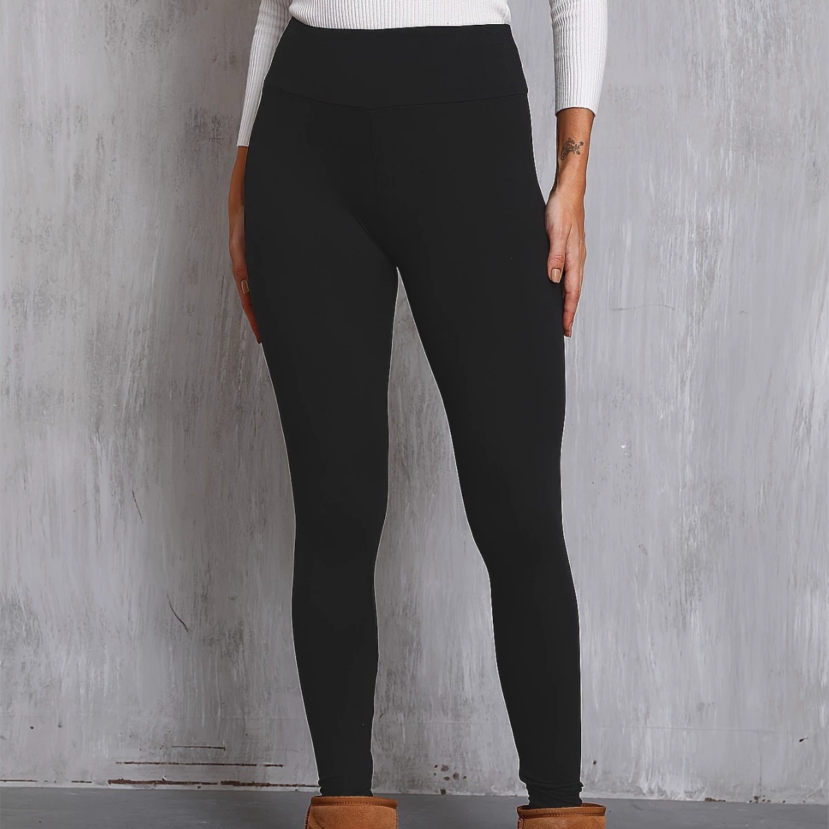 (Граница торговли) , комбинезон для досуга, черные leggins, акулa, брюки, европейский стиль, высокий пояс, размер плюс, узкие, облегающие