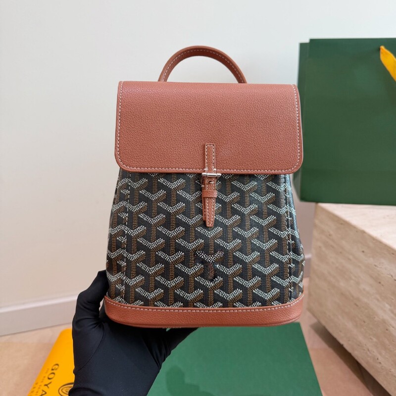 Original Goyard Alpin mini backpack with flap, mini handbag, shoulder bag, crossbody bag, backpack for women