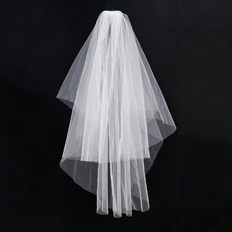 veil, Bridal White Veil, Single or Double Layer, 40–80 cm, Hair Comb or Hairpin Options