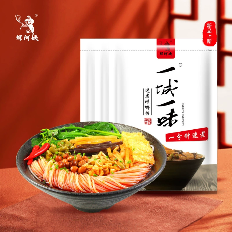 Лапша быстрого приготовления Auntie Luo со вкусом улиток, 380 г, соус для лапши из Лючжоу, специальность Гуанси, в пакете, кисло-острая, фастфуд