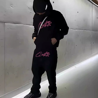 cortez卫衣Y2K带帽宽松运动长裤嘻哈2件套男女通用运动街头服饰