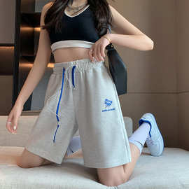 休闲短裤女2022新款夏季薄款宽松显瘦百搭阔腿五分短裤子潮ins