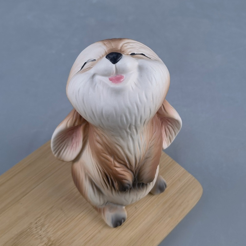 Lindos ins Pascua Cerámica Conejito Decoración de jardín Decoración de jardín Dibujos animados lindo conejito pequeño regalo de mano