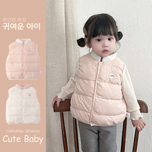 婴儿羽绒马甲2025冬季新款女童白鸭绒无袖外套宝宝轻薄羽绒服5609