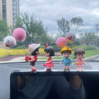 Car ornaments Electric Car Interior Ornaments Car - a-pair-of-red-love-balloon-couples-a-pair-of-little-yellow-hat-balloon-couples