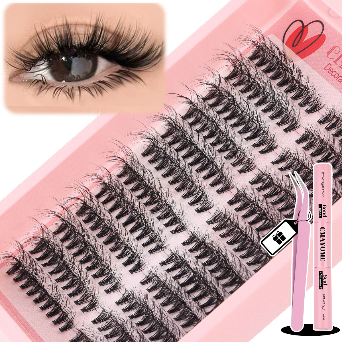 Cluster D-curve False Eyelashes, 216 Single Clusters, 8–16 mm, DIY Segmented Grafting Sets