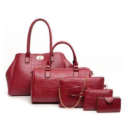 The first generation of the classic cross-border women's bag, the crocodile pattern mother-and-child bag five-piece set, single-shoulder crossbody handbag for Spring 2024 is now available Item Picture