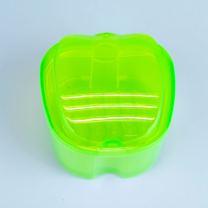 Caja de dientes dentados, caja de almacenamiento de dientes, caja de retención de aparatos dentados, caja de almacenamiento en forma de manzana, logotipo impreso image 14