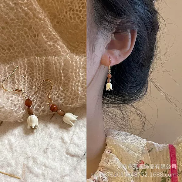 Ancient Style Earrings for Women, New Chinese Style, Han Dynasty Earrings, Safety Buckle with Cheongsam Earrings, Ear Hooks, Ancient Ethnic Style