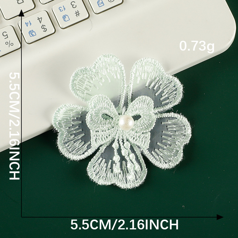 真珠のかわいい漫画のレースの花のレースの刺繍はdiyの手帳の装飾のブローチのヘアピンの髪飾りの補助材料の布を貼ります。|undefined