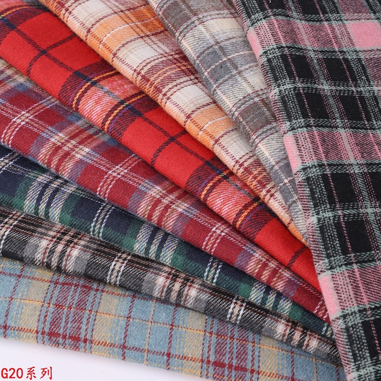 Yarn-dyed Coarse Jacquard Abraded Fabric Flannel Thickened Autumn and Winter Shirt Plaid Fabric Sofa Table Cloth Luggage Cloth