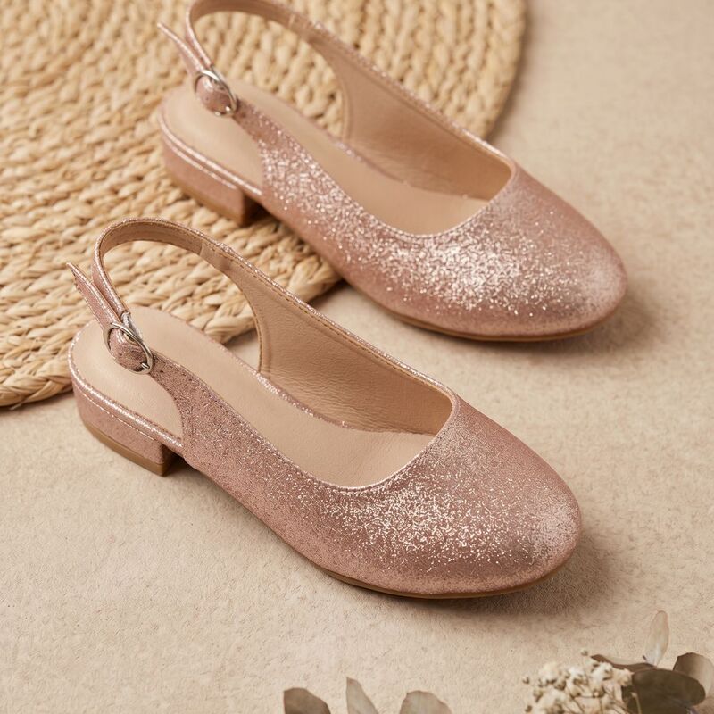 Cross-Border Foreign Trade 2026 Spring/Summer New Fashion Girls' Glitter High-Heeled Backless Sandals with Stylish Buckle Cross-Border Foreign Trade 2026 Spring/Summer New Fashion Girls' Glitter High-Heeled Backless Sandals with Stylish Buckle
