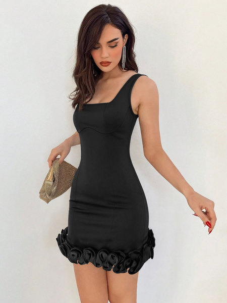 solid color elegant dress sleevless