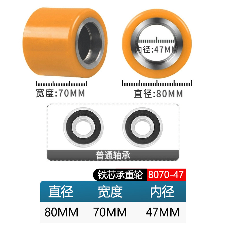 Rueda de carretilla elevadora eléctrica de fuerza resultante total de la fuerza de montaje de carretilla elevadora accesorios de carretilla elevadora rueda auxiliar rodante rueda motriz