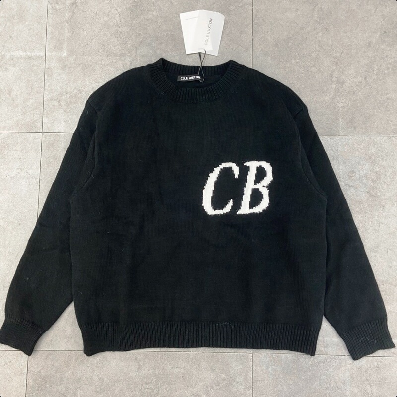American-Style Trendy Brand Minimalist Letter Cb Jacquard Loose Hooded Pullover Sweater High Street Men's Loose Knit Sweater Trendy