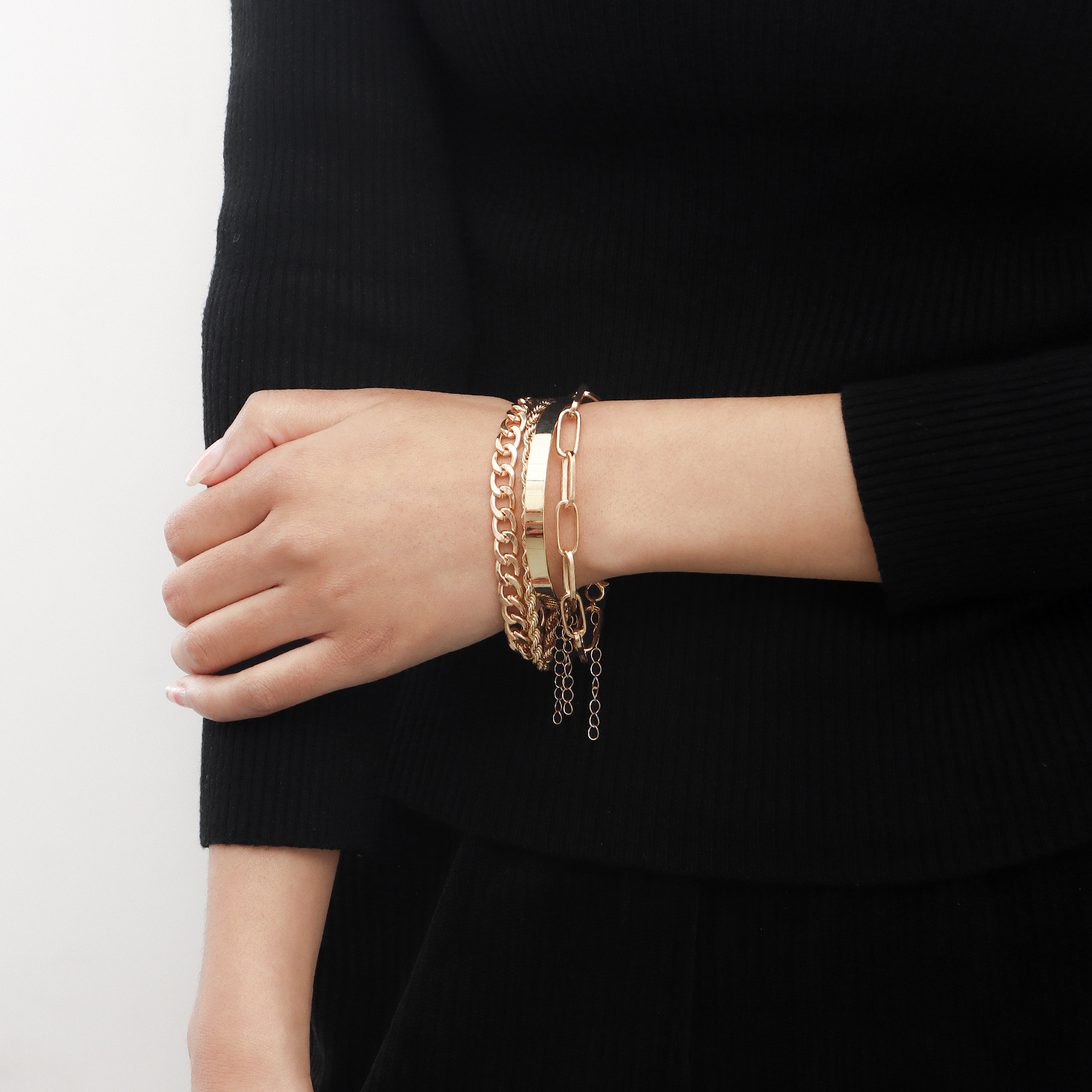 4 Piece Set Simple Style Solid Color Alloy Plating Womenu0027S Bracelets